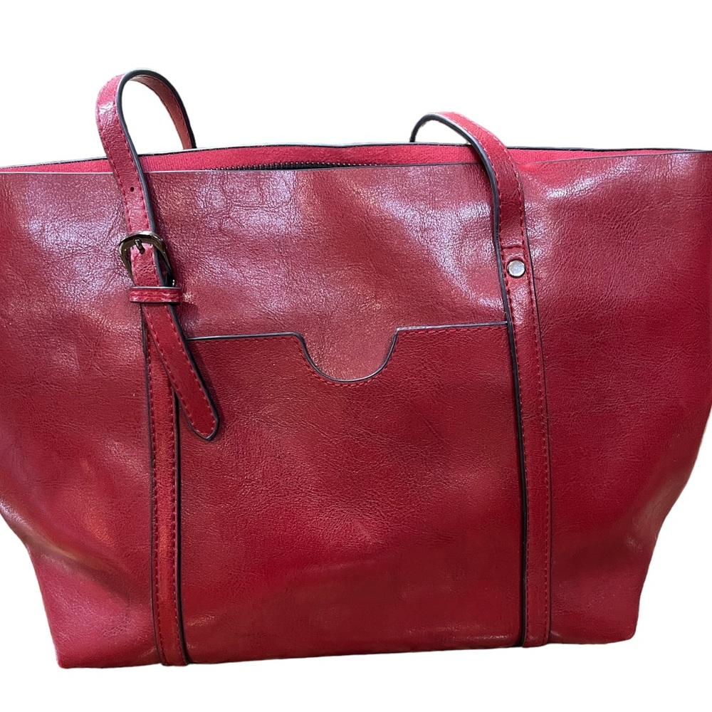Red leather purse